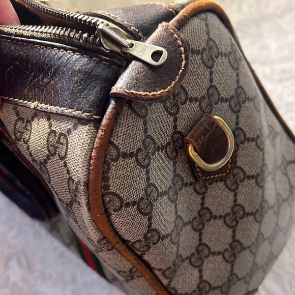 Vintage Gucci Ophidia Boston Leather Bag with Brown Leather Trim - Picture 8 of 12